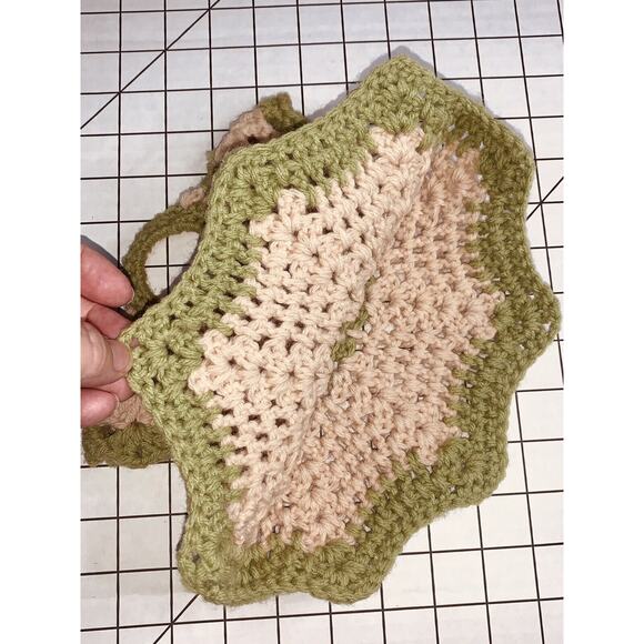 Vtg Crochet Dress Many Uses Potholder Trivet Wine Dish Bottle 8.5" Handmade - Picture 4 of 6